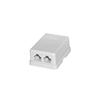 Wall mount Telephone Socket Double White RJ11-2X6P4C Sockets Onetrade