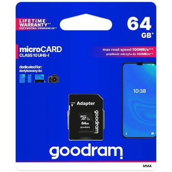 Goodram Memory Card - Microsd+Sd adapter 64GB/XC/C10/U1 Storage Onetrade