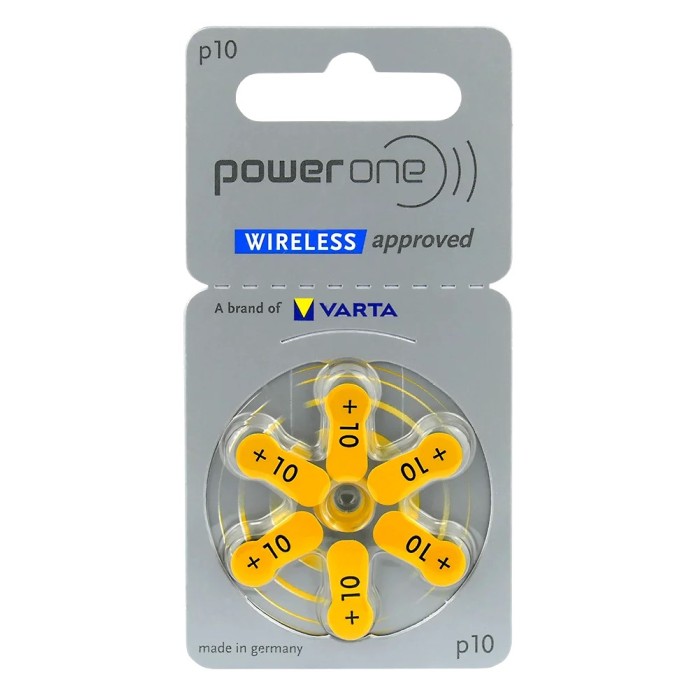 Varta Power One P10 Zinc-air Batteries for Hearing Aids P10-PR70, 6 pcs Batteries Onetrade Varta Power One P10 Zinc-air Batteries for Hearing Aids P10-PR70, 6 pcs Batteries Onetrade
