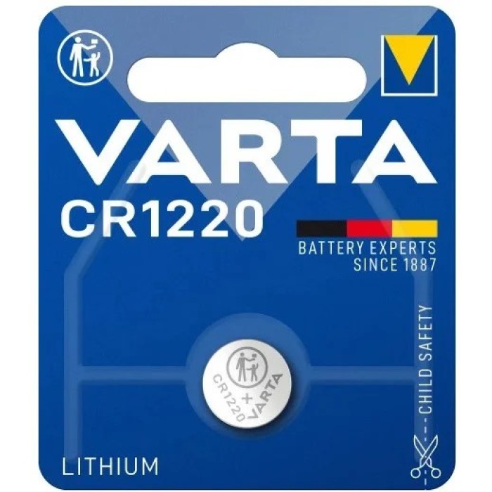 Varta - Lithium Battery Button cell CR1220, 1 pcs Batteries Onetrade Varta - Lithium Battery Button cell CR1220, 1 pcs Batteries Onetrade