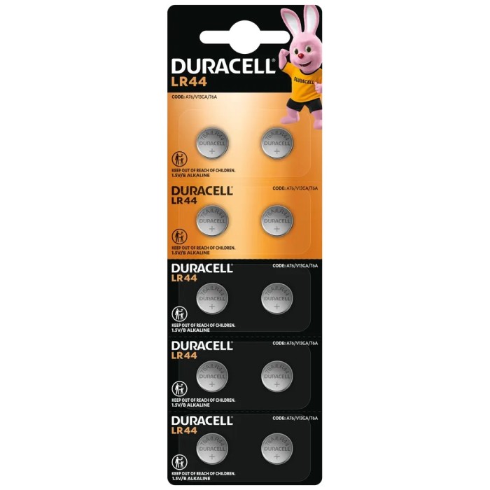 Duracell Αλκαλική Μπαταρία Μίνι "Κουμπί" 1.5V / LR44, G13,10τεμ Μπαταρίες Onetrade Duracell Αλκαλική Μπαταρία Μίνι "Κουμπί" 1.5V / LR44, G13,10τεμ Μπαταρίες Onetrade