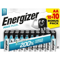 Energizer Max Plus Alkaline Battery, type AA / LR06 / 1.5V, 20 pieces