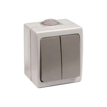 Watertight Double Switch Commutateur - Gray Watertight Double Switch Commutateur - Gray Cable Switches Onetrade