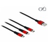 Delock ICOC MUSB-31D - 3-in-1 Lightning to Micro USB USB-C Charging Cable 1m Red Cables Onetrade Delock ICOC MUSB-31D - 3-in-1 Lightning to Micro USB USB-C Charging Cable 1m Red Cables Onetrade