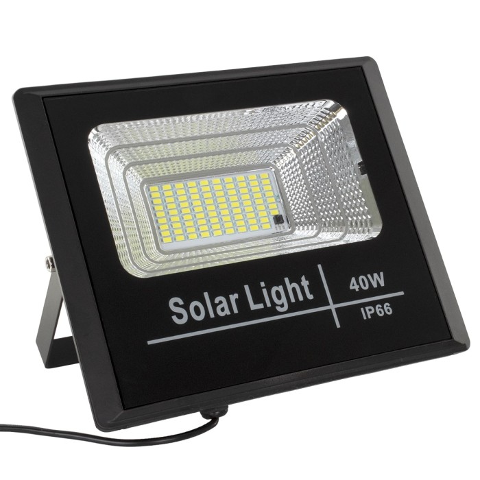 Solar LED Floodlight 40W 6500K Tafel: 6V/8W Battery: 3.2V/5000MaH Remote  Control [HO-SolarFL-40W-02]