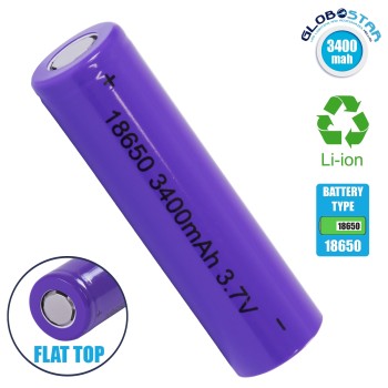 Επαναφορτιζόμενη Μπαταρία Λιθίου Flat Pin18650/3400mAh/3.6V 1 τμχ Μπαταρίες  Onetrade