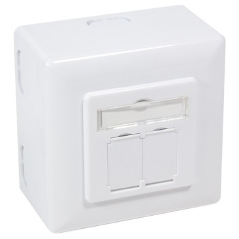 Logilink IWP-MD 8/8-SAP-C6 - External Wall socket Cat6 FTP Dual White for Flush Mounting Sockets Onetrade