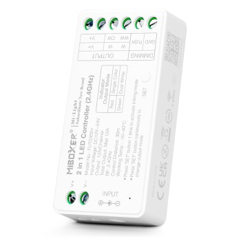 MPL- MiBoxer ML-FUT035S+ 2.4G 2in1 Led Controller CCT and MONO receiver 12/24V max12A/CH, 12A total Τροφοδοτικά Led Ταινιών