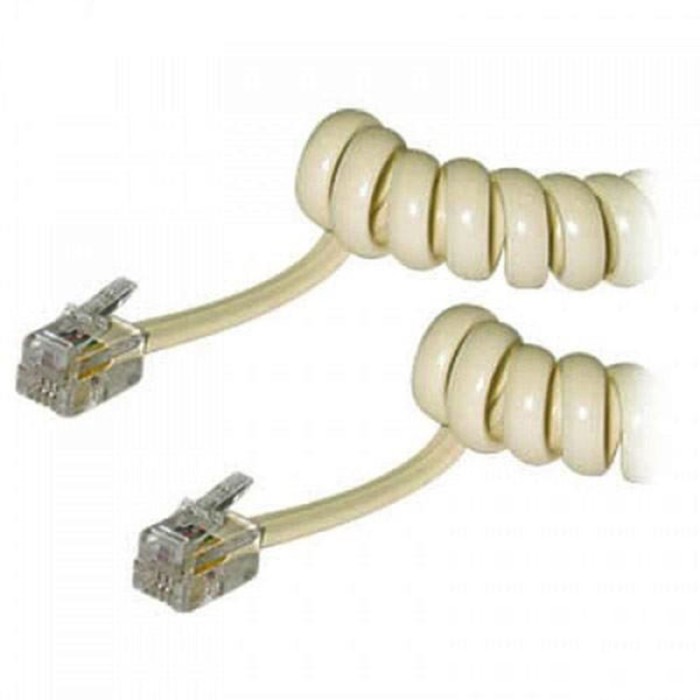 Spiral Telephone Cable TA-558 4m, Silver Cables Onetrade Spiral Telephone Cable TA-558 4m, Silver Cables Onetrade