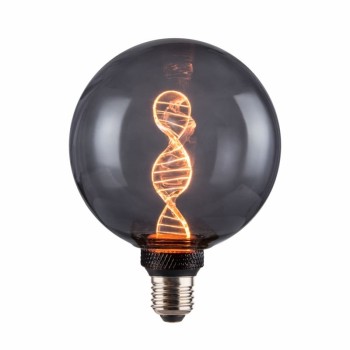 RP Deco Lamp ‘DNA’ G125 Smoky Glass Dim 3.5W LED Filament Lamps
