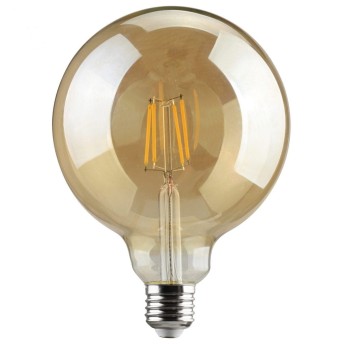 REDLED Globe LED Filament G125 E27 8W Warm Dimmable Golden 360° LED Lamps Spherical G type E14-E27 - Globes E27-G95,G120