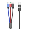 RP-Καλώδιο USB 6 σε 1 (A&C σε Micro, C, Lightning) 1,5m Μαύρο-Κόκκινο-Μπλε  Smartphone αξεσουάρ Onetrade