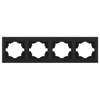Quadruple Horizontal Switches Frame Stinel - Black Light Switches Onetrade