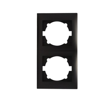 Stinel - Domus Double Vertical Frame Black  Cable Switches Onetrade