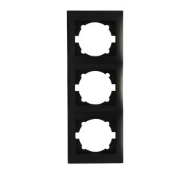 Stinel - Domus Triple Vertical Frame Switch Black 