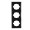 Stinel - Domus Triple Vertical Frame Switch Black 