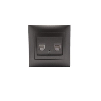 Telephone socket + CAT6 Anthracite Stinel Telephone socket + CAT6 Anthracite Stinel Cable Switches Onetrade
