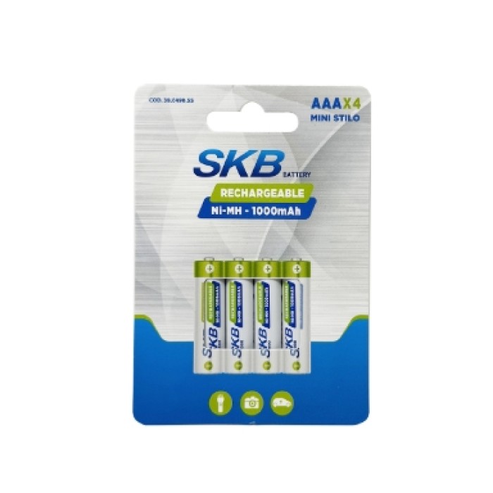 SKB 38.0490.55 - Rechargeable Batteries MH1000AAA 4 pcs Ni-Mh 1000mah Batteries Onetrade SKB 38.0490.55 - Rechargeable Batteries MH1000AAA 4 pcs Ni-Mh 1000mah Batteries Onetrade