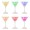 Techly IC-GLASS01 - Σετ 6 ποτήρια Cocktail 6 χρωμάτων LED