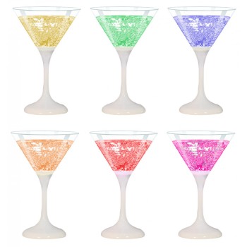 Techly IC-GLASS01 - Σετ 6 ποτήρια Cocktail 6 χρωμάτων LED