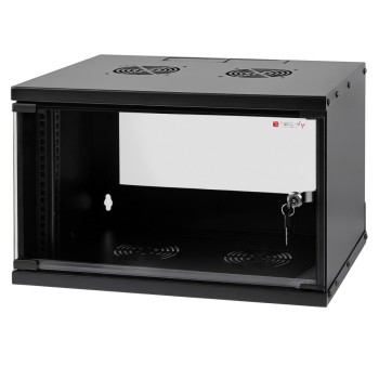 Techly I-CASE EL-1009B32 - Assembled Wall Rack 19" 9U 320mm Depth Black Cabinets and accessories Onetrade