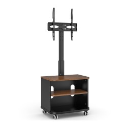 Techly ICA-TR601 - Μαύρη Κινητή Βάση Δαπέδου για Τηλεόραση 32-65" με ντουλάπια