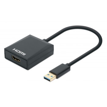Manhattan IADAP USB3-HDMIM - Μετατροπέας USB 3.0 A σε HDMI Full HD 1080p Converters Εικόνας Ήχου Onetrade