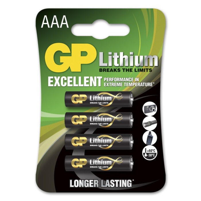GP Batteries IC-GP103173 - Μπαταρία Λιθίου AAA 1.5V 4 τμχ Μπαταρίες  Onetrade GP Batteries IC-GP103173 - Μπαταρία Λιθίου AAA 1.5V 4 τμχ Μπαταρίες  Onetrade