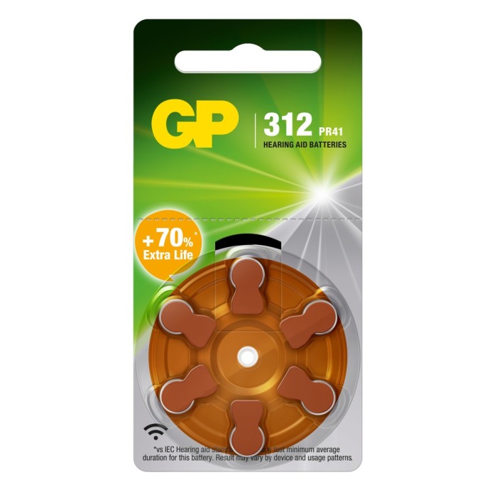 GP Batteries IC-GP103250 - Μπαταρία για ακουστικά βαρηκοΐας ZA312-AR41 6τμχχ Μπαταρίες  Onetrade GP Batteries IC-GP103250 - Μπαταρία για ακουστικά βαρηκοΐας ZA312-AR41 6τμχ Μπαταρίες  Onetrade