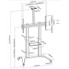 Techly ICA-TR49W - Floor Stand Trolley TV 70-120" with Shelf Mounts Onetrade Techly ICA-TR49W - Floor Stand Trolley TV 70-120" with Shelf Mounts Onetrade