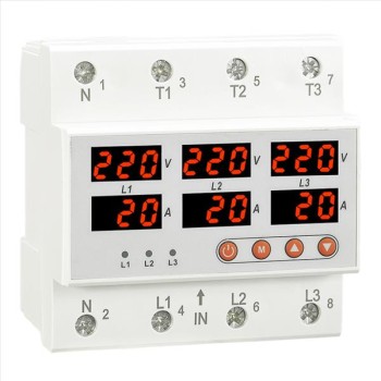 Ρελέ Επιτήρησης Τριφασικού RM-FVA V-I-F 63A 3NO Ράγας DIN Ρελέ Διαρροής Onetrade