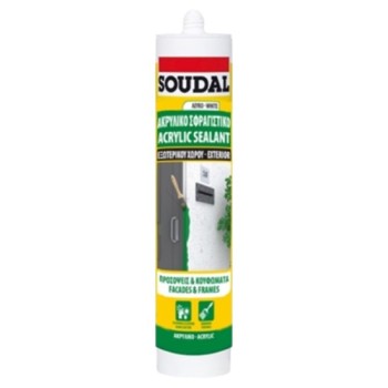 DIY-Acrylic exterior sealant white 280ml, Soudal DIY Onetrade